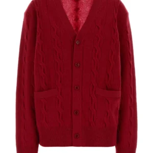 Red wool cardigan