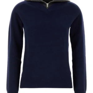 Navy blue wool blend sweater