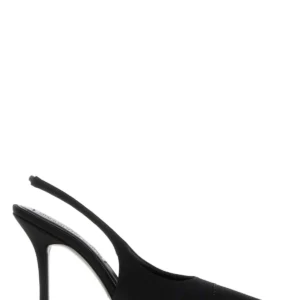 Black fabric Buffy pumps