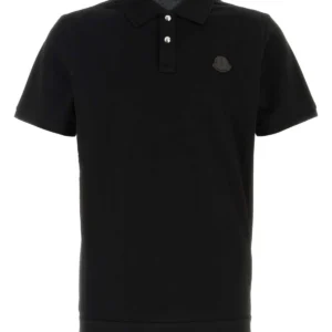 Black piquet polo shirt
