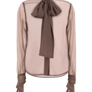 Antiqued pink crepe shirt