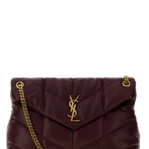 Burgundy nappa leather medium Loulou shoulder bag