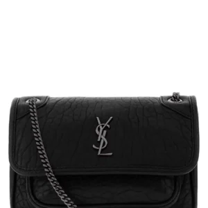 Black leather mini Niki crossbody bag