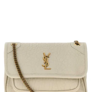 Chalk leather mini Niki crossbody bag