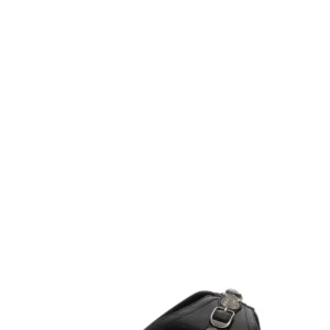Black leather slippers