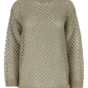 Embellished crochet sweater