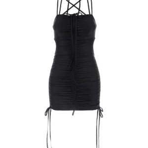 Black stretch nylon mini dress