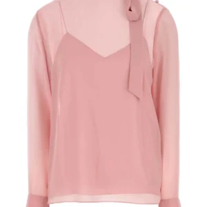 Pink crepe blouse