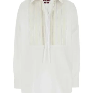 White poplin oversize shirt