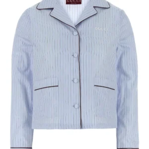 Embroidered poplin shirt