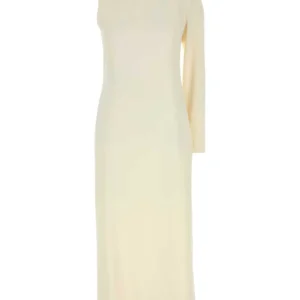 Ivory sablÃ© one-shoulder dress
