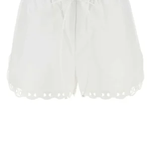 White poplin shorts