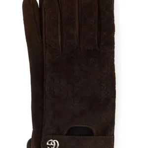 Brown suede gloves