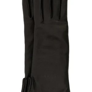 Black leather gloves