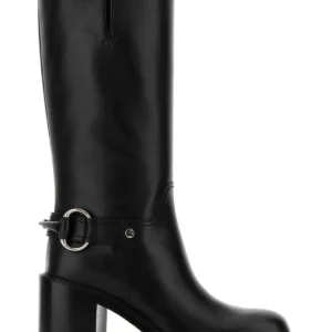 Black leather boots