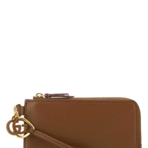 Caramel leather card holder