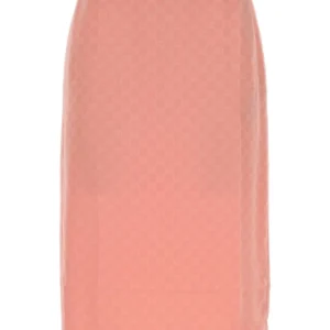 Pink GG silk skirt