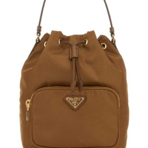 Caramel Re-Nylon Duet bucket bag