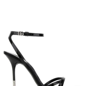 Black leather sandals