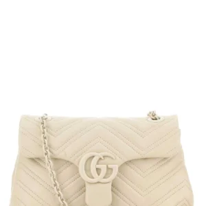 Ivory nappa leather small GG Marmont shoulder bag