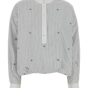 Embroidered poplin shirt