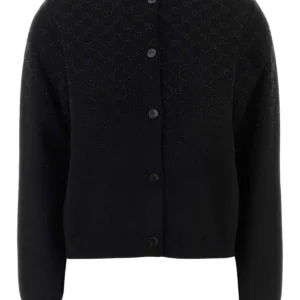 Black wool blend cardigan