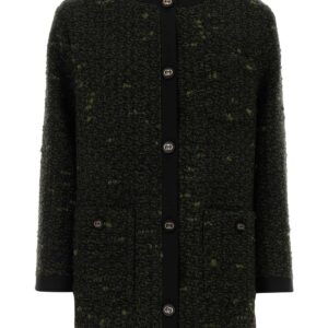 Multicolor boucle overcoat