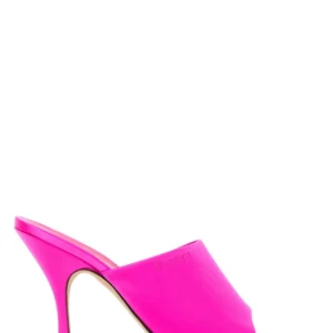 Fuchsia satin mules