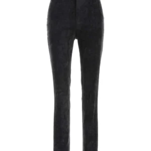 Charcoal stretch velvet pant