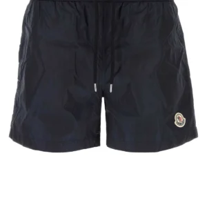 Navy blue nylon swimming shorts