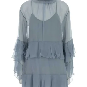 Powder blue crepe dress