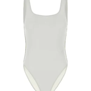 White stretch nylon swimsuit