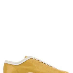 Yellow leather sneakers