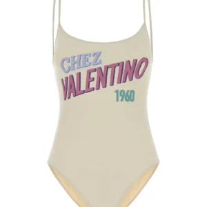 Ivory stretch nylon swimsuit