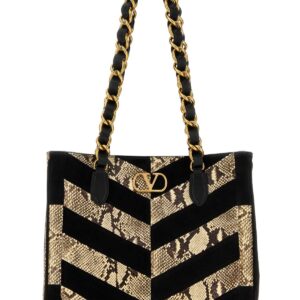 Multicolor leather and suede Le Seine shopping bag
