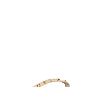 Ivory leather Rockstud thong slippers