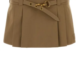 Camel cotton mini skirt