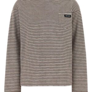 Embroidered cotton blend oversize t-shirt