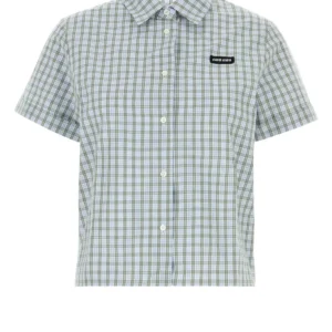Embroidered poplin shirt