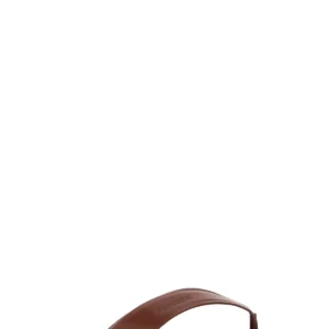 Chocolate leather thong slippers