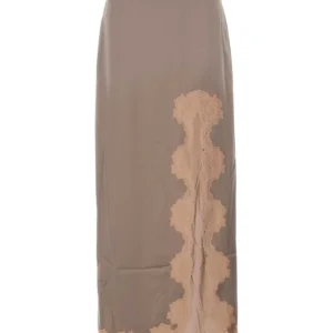 Dove grey satin skirt
