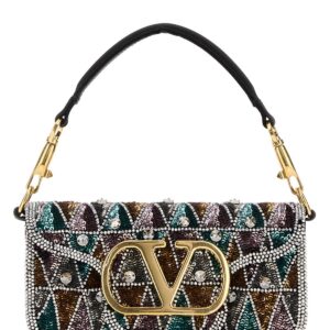 Embellished satin small LocÃ² handbag