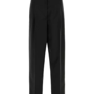 Black wool blend pant