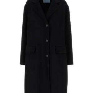 Black wool blend coat