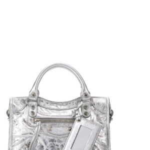 Silver leather mini Le City handbag