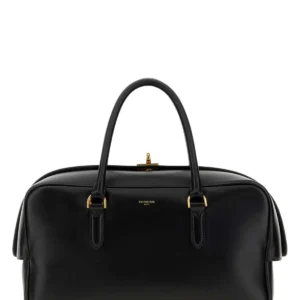 Black leather medium Le 7 handbag