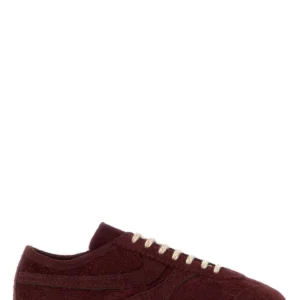 Burgundy suede sneakers