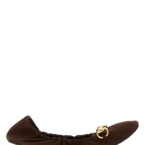 Dark brown suede Prima ballerinas