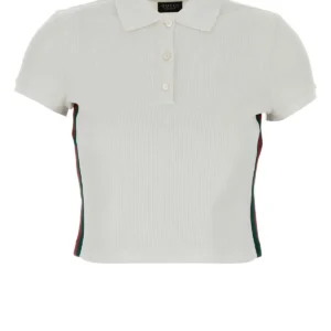 White jersey polo shirt