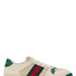 Ivory mesh and suede Screener sneakers